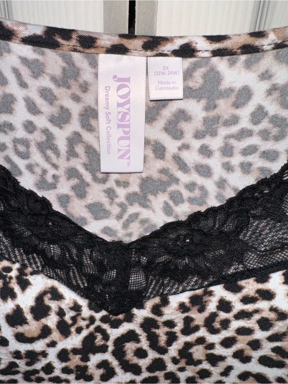 Leopard Print Lace-Trim Slip Dress - Black/Brown - Picture 3 of 7